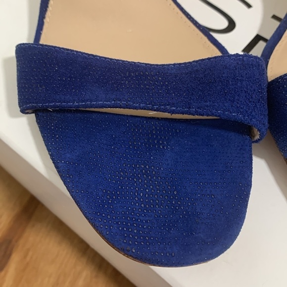 Via Spiga NIB Leesa Lapis Leather Suede Crisscross Ankle Open Toe Party Heels 8M - Picture 6 of 17